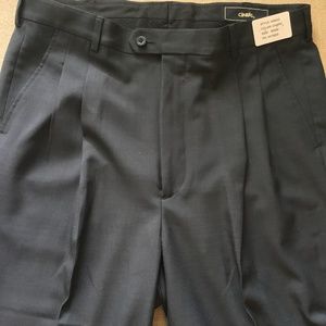 Pleated Executive Pants Charcoal Slacks